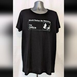 The Office “Would Rather Be Watching” Black Short Sleeve T Shirt Size XL